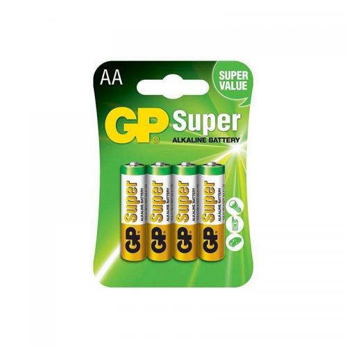 PIN GP Super Alkaline AA 4 cell card pack
