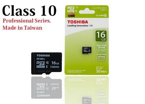 Thẻ nhớ Micro SD Toshiba 16G bảo hành 3 năm BOX  xanh thẻ nhỏ(C10)