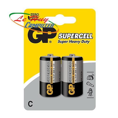 PIN GP CARBON ZINC SUPERCELL C VỈ 2 VIÊN(GP14S-2S2)