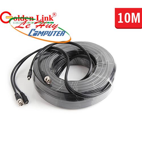 Cáp 10M Camera  GOLDENLINK có nguồn và đầu BNC sợi nhỏ tiện lợi