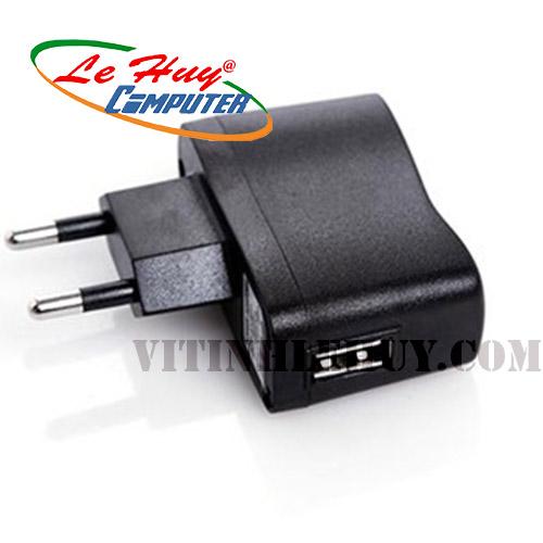 CÓC SẠC ĐEN CÓ LED chân tròn 1000mAh