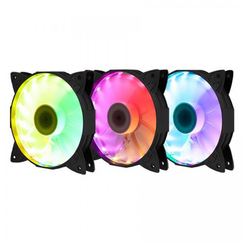 Fan Case Xigmatek GALAXY PREMIUM - EN40223 - (CH120+CHB1) - RGB: RAINBOW (PACK x3, CONTROLLER, POWER HUB)