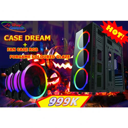 Vỏ máy tính Dream + combo 3 fan TẢN NHIỆT RGB FORGAME COLOURED GLAZE (KÈM ĐIỀU KHIỂN)