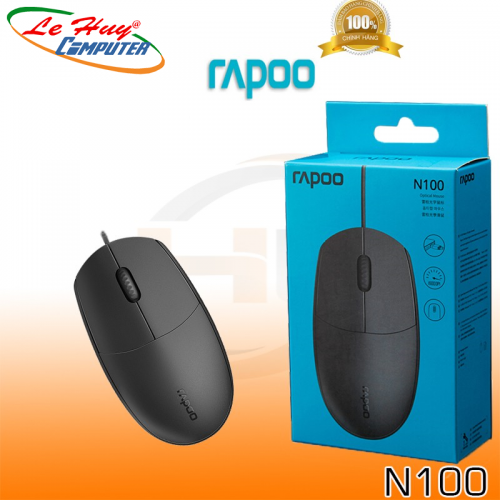 Chuột máy tính Rapoo N100 - Đen - Hàng Chính Hãng