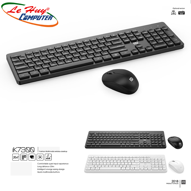Combo Bàn phím & Chuột máy tính không dây FD IK7300 - Chính Hãng Cao Cấp
