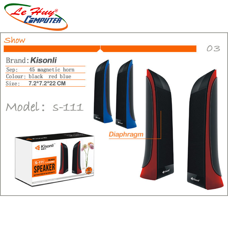 Loa vi tính 2.0 Kisonli S-111 - Hàng Chính Hãng