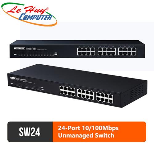 Thiết bị chuyển mạch Switch TOTOLINK 24P SW24 10/100 (VỎ SẮT)