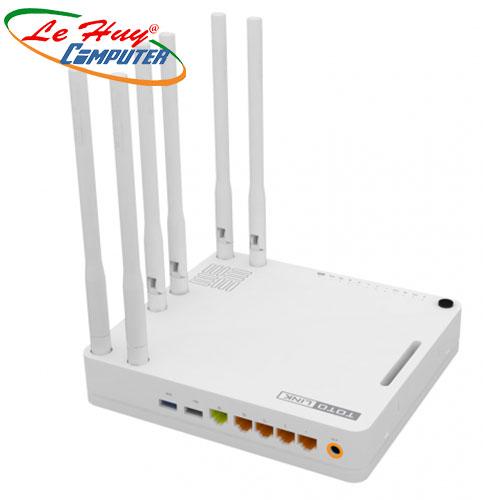Thiết bị mạng - Router TotoLink A6004NS - WiFi chuẩn B,G,N và AC1200 Mbps SSID (tương đương 4 Access point) 6 ANTENS