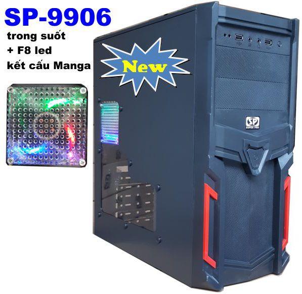 Vỏ máy tính SP MAGA 9906 trong suốt +1 Fan led 8cm
