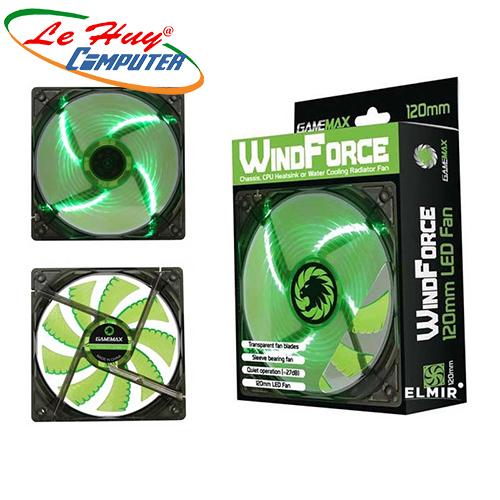 Fan Case LED GMX-WF12G (12CM Green 4xLED /3pin+4Pin Connector / 9 blade+Retail box)