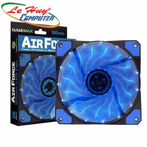 Fan Case LED GMX-AF12B  (12CM Blue 15xLED /PVC with Black shield 3pin+4Pin Connector /rubber gasket/9 blade+Retail box)