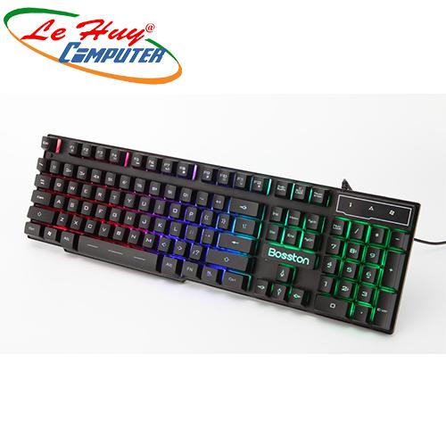 Bàn phím Bosston 808 USB-PHÍM GIẢ CƠ LED 7 MÀU GAME  Chính Hãng
