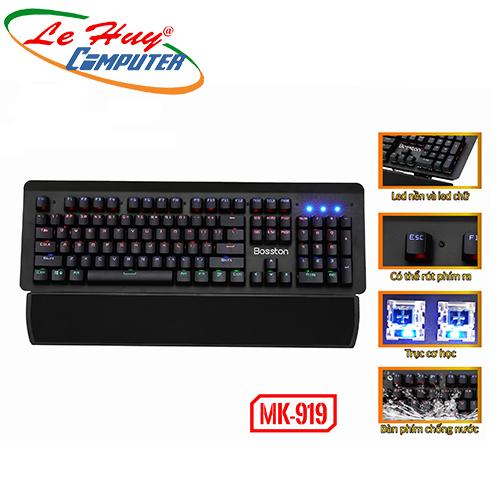 Bàn phím cơ Bosston MK919 USB-PHÍM CƠ LED RGB GAME  Chính Hãng