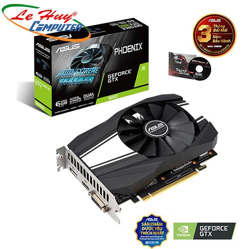 Card Màn Hình - VGA Asus PH-GTX1660-6G (NVIDIA Geforce/ 6Gb/ GDDR6/ 192Bit)