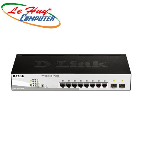 Thiết bị chuyển mạch Switch D-Link DGS-1210-10P 8-port UTP 10/100/1000Mbps (POE) + 2P SFP