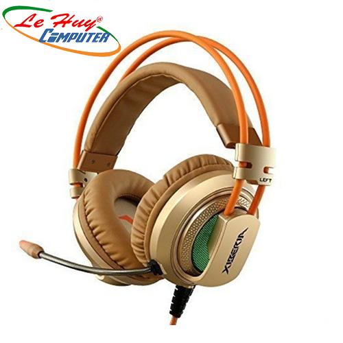 Tai Nghe Xiberia V10 -3.5mm màu vàng có LED