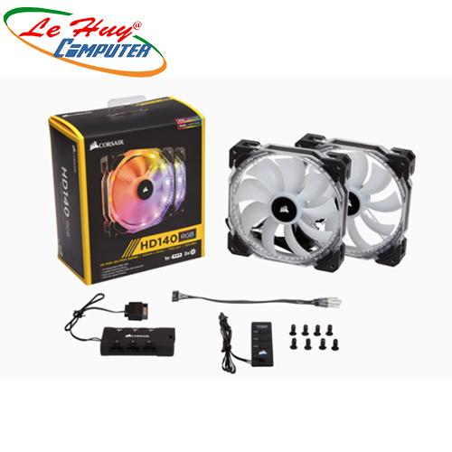 Fan Case Cosair HD 140 RGB LED - Hộp 2 FAN - with controller
