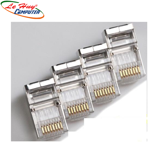 Đầu bấm dây mạng  RJ45 Gold Plated(HDLINK) FPT mạ vàng (bọc thép Chống nhiễu)