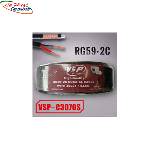 Cáp đồng trục Camera TRẮNG VSP C3070S 200M RG59+2C CÓ DÂY ĐIỆN