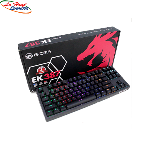 Bàn phím cơ E-DRA EK387 Red, Blue,Brown switch