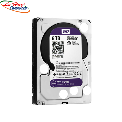 Ổ Cứng HDD Western Purple 6TB 3.5inch SATA III 128MB Cache 5700RPM WD62PURX