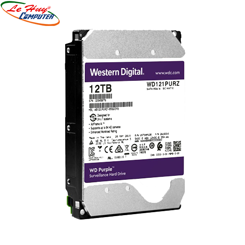 Ổ Cứng HDD Western Purple AV 12TB TÍM (WD121PURZ) 3.5
