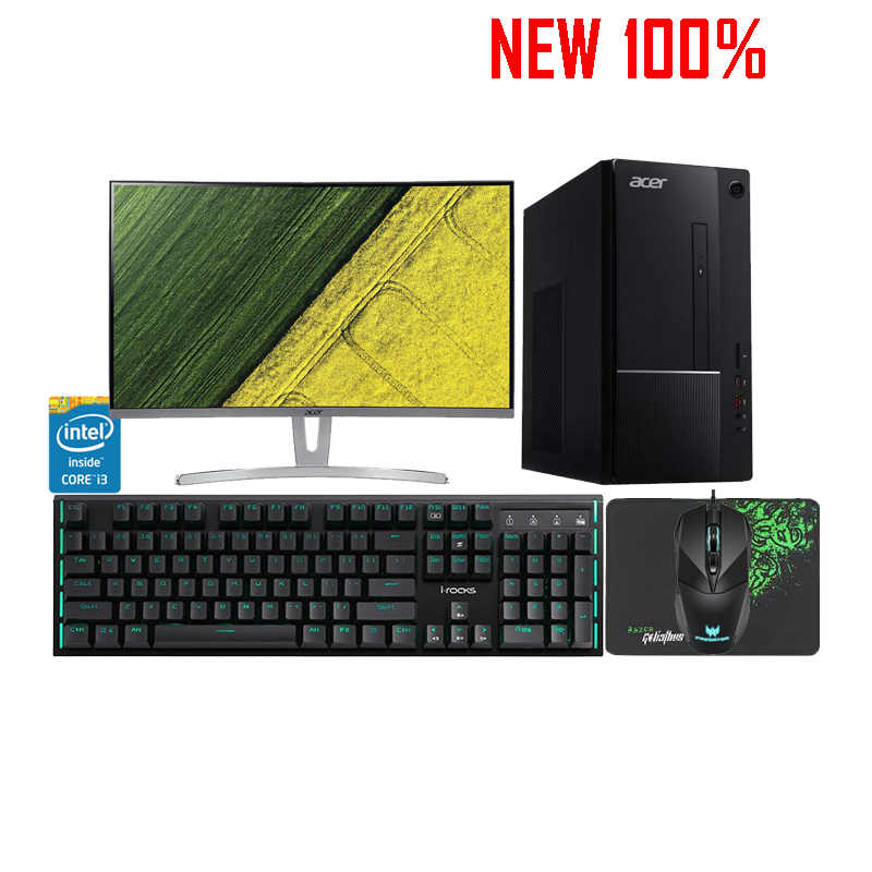 Máy Tính Để Bàn/PC Acer TC-865 Core i3-9100/4GB/1TB HDD/Intel UHD Graphics/Endless/27” ACER ED273 75Hz