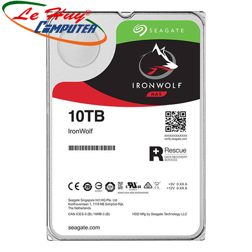 Ổ cứng HDD Seagate Ironwolf 10TB SATA 3.5inch 7200rpm 256MB cache (ST10000VN000)