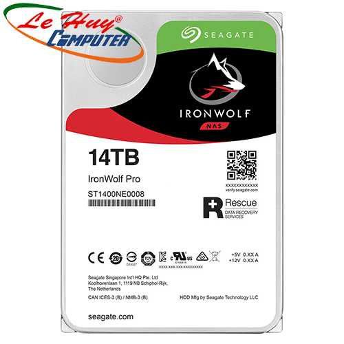 Ổ cứng HDD Seagate IronWolf Pro 14TB 3.5inch 7200RPM,SATA 256MB Cache (ST14000NE0008)