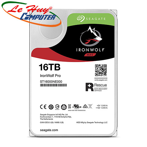 Ổ cứng HDD Seagate IronWolf Pro 16TB 3.5inch 7200RPM SATA 256MB Cache (ST16000NE000)
