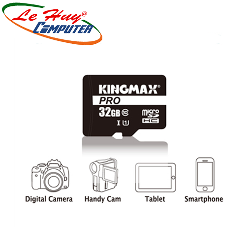 Thẻ nhớ MicroSD Kingmax CL10 PRO 32G/ U1, UHS-1, 80MB/s R - 10MB/s W, SD w/o adaper