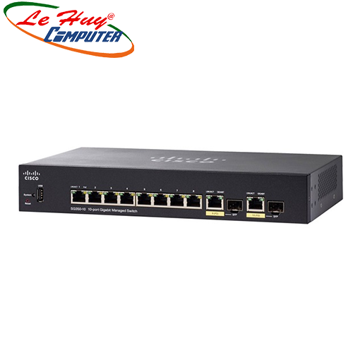 Thiết bị chuyển mạch Switch CISCO SG350-10-K9 10-Port Gigabit Managed