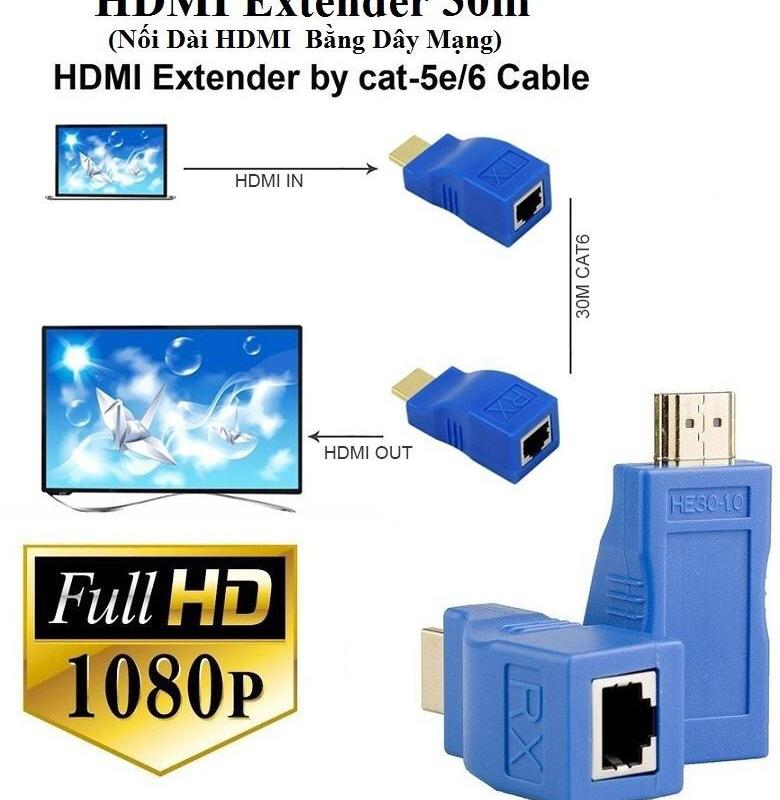 HD Extender 30M (Nối Dài HDMI bằng Dây LAN )