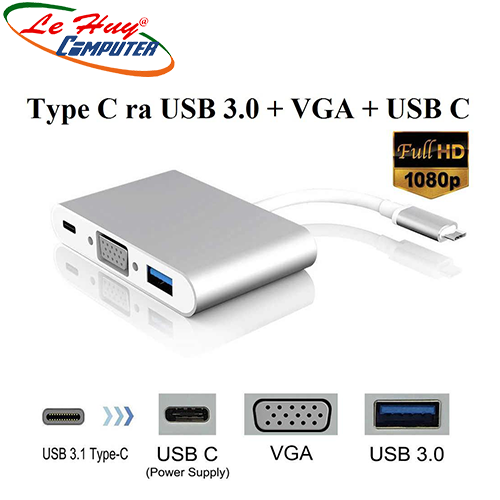 Cáp Chuyển Type-C ra USB 3.0/VGA/Type-C