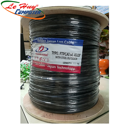 CÁP MẠNG HIDEKI 4 PAIR FTP CAT5 BC (Màu đen, 8 lõi  đồng nguyên siu 100%)
