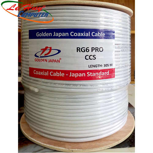 Cáp camera RG6 Pro-CCS GOLDEN JAPAN (màu trắng)