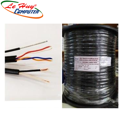 Cáp ngoài trời kèm nguồn cường lực 305 mét/ cuộn HIDEKI dropwire 2 đôi+2C+trợ lực