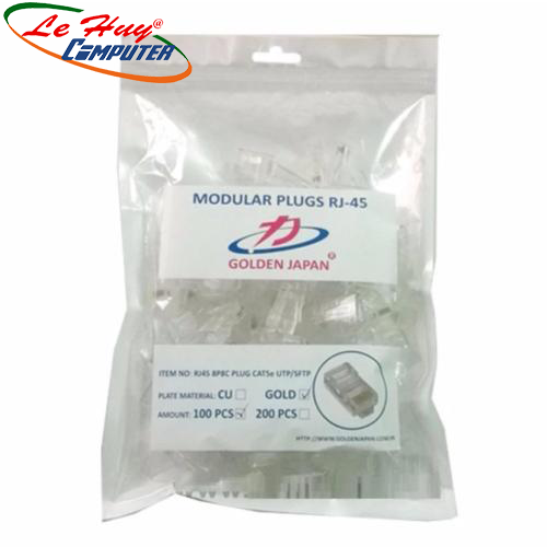 Đầu mạng Rj45 Golden Japan Cat6 UTP nhựa 100cái
