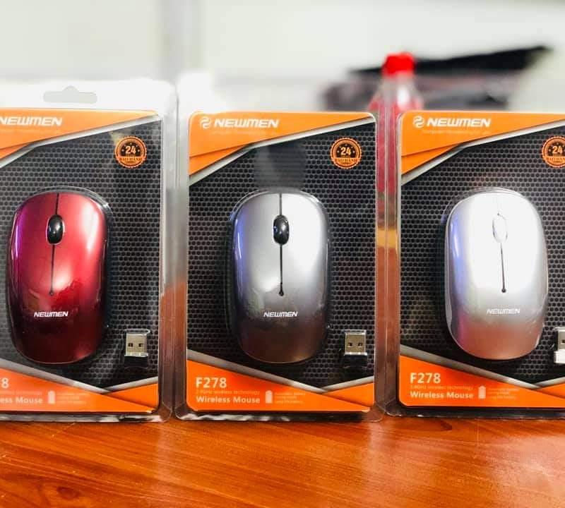 Chuột không dây Newmen F278 - Wireless(Xám-Bạc-Đỏ)