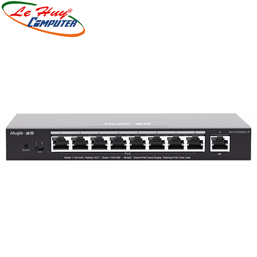 Thiết bị chuyển mạch Switch RUIJIE RG-ES209GC-P 8-port 10/100/1000Base-T PoE