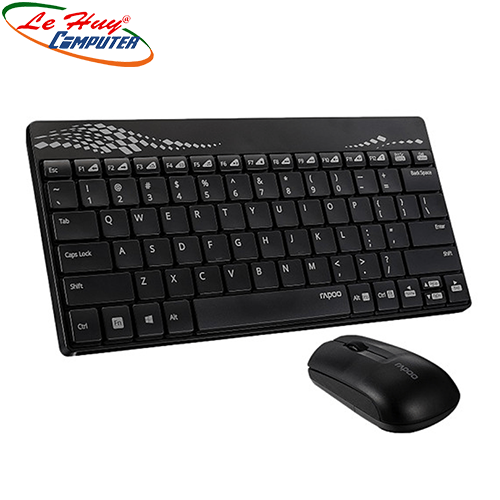 Combo Phím Chuột Không Dây Rapoo 8000M Đen (Bluetooth,USB Receiver)