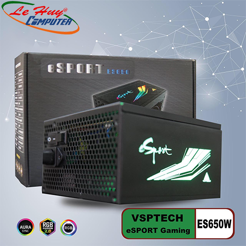 Nguồn máy tính VSP ES650W eSPORT Gaming 650W Led RGB SYNC