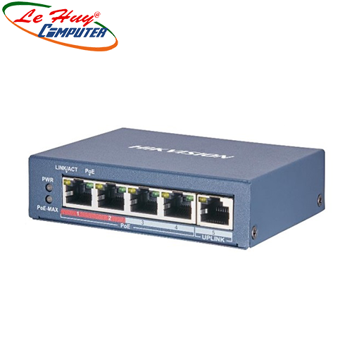Thiết bị chuyển mạch Switch HIKVISION DS-3E0105P-E(B) 4-port 10/100Mbps PoE