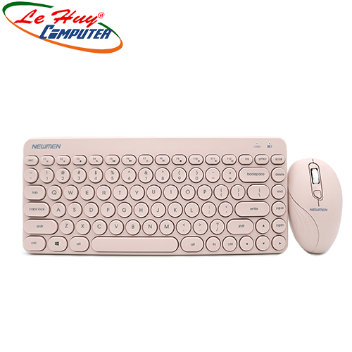 Combo Phím Chuột Không Dây NEWMEN K928 màu hồng/trắng