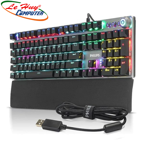 Keyboad cơ Philips SPK 8614GS LED (Brown Switch)