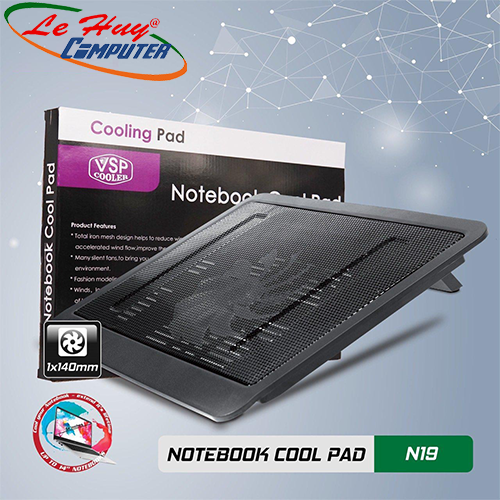 Đế tản nhiệt Laptop VSP Cooler N19 (1*Fan 14cm)