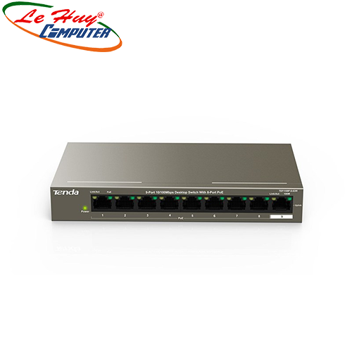 Thiết bị chuyển mạch Switch Tenda POE 9 Port TEF1109P(9-port 100Mbps với 8 port PoE)