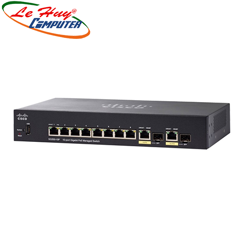 Thiết bị chuyển mạch Switch CISCO SG350-10P-K9 10-Port Gigabit PoE Managed