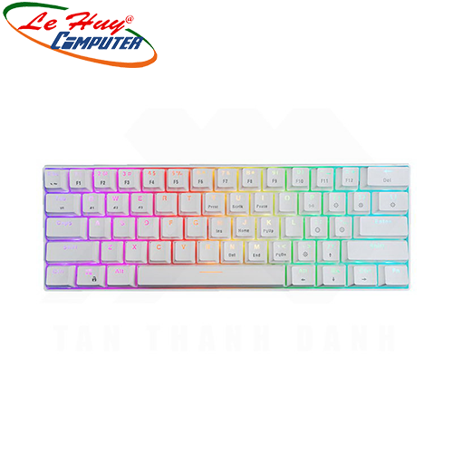 Bàn phím cơ không dây E-Dra EK361W White Led RGB