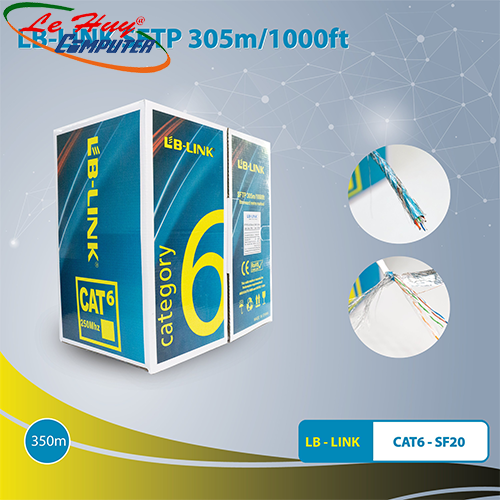 Cáp Mạng LB-LINK SFTP Cat6-SF20 305m Dây Trắng Chống Nhiễu